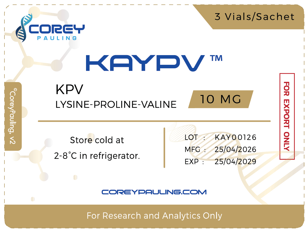 Kaypv KPV tripeptide 10 mg sachet label by CoreyPauling